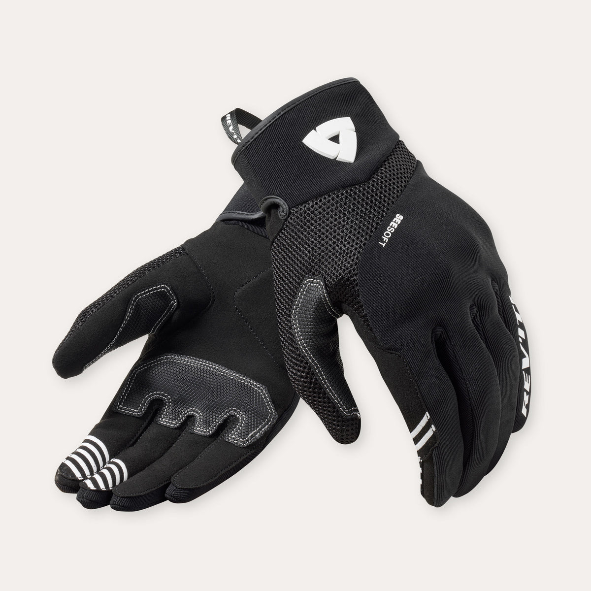 Women's S1 Mesh CE Motorcycle Glove - Black/White, Level 1 KP, Ventilated For Warm Weather