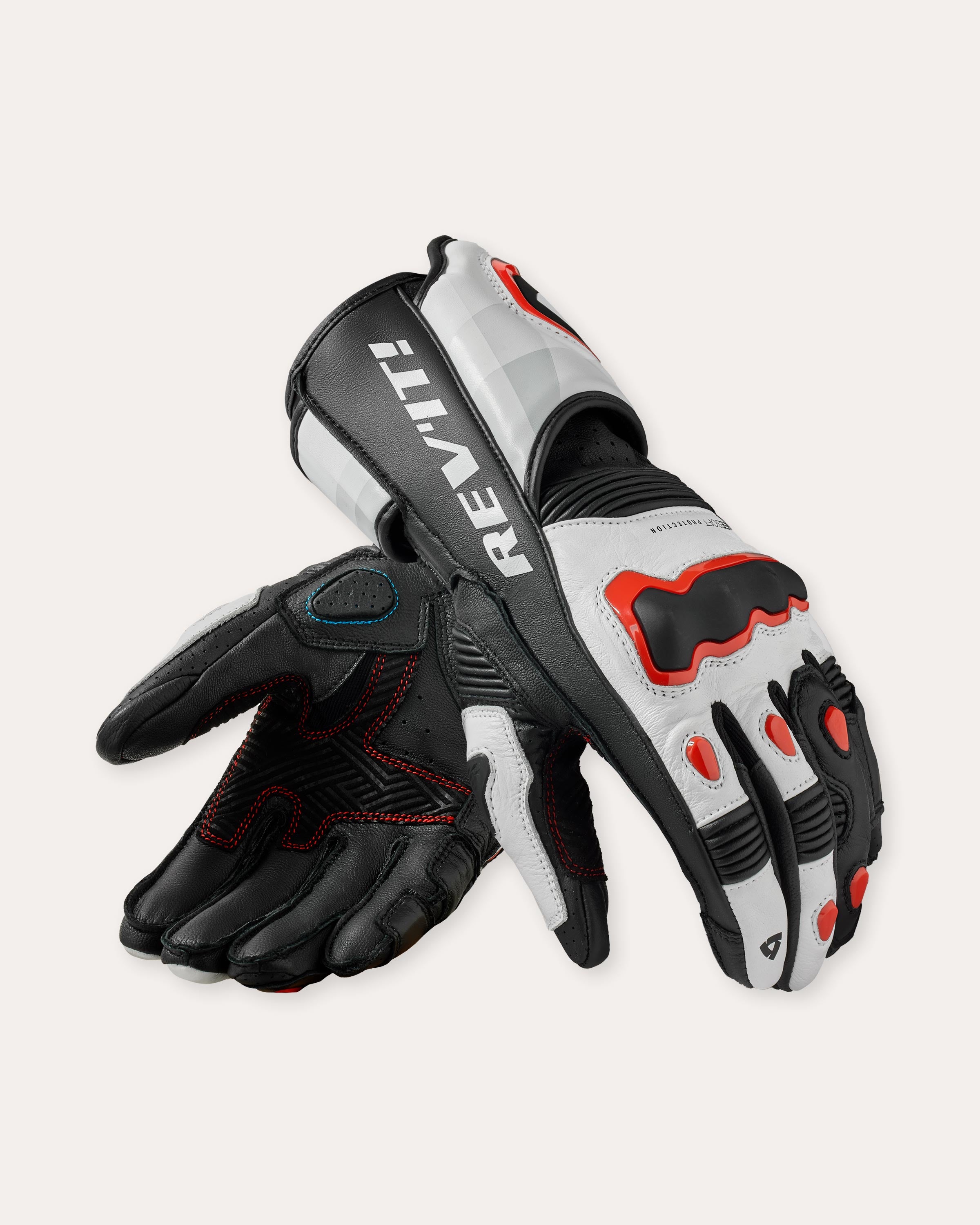 Gloves Quantum 3 | White-Neon Red