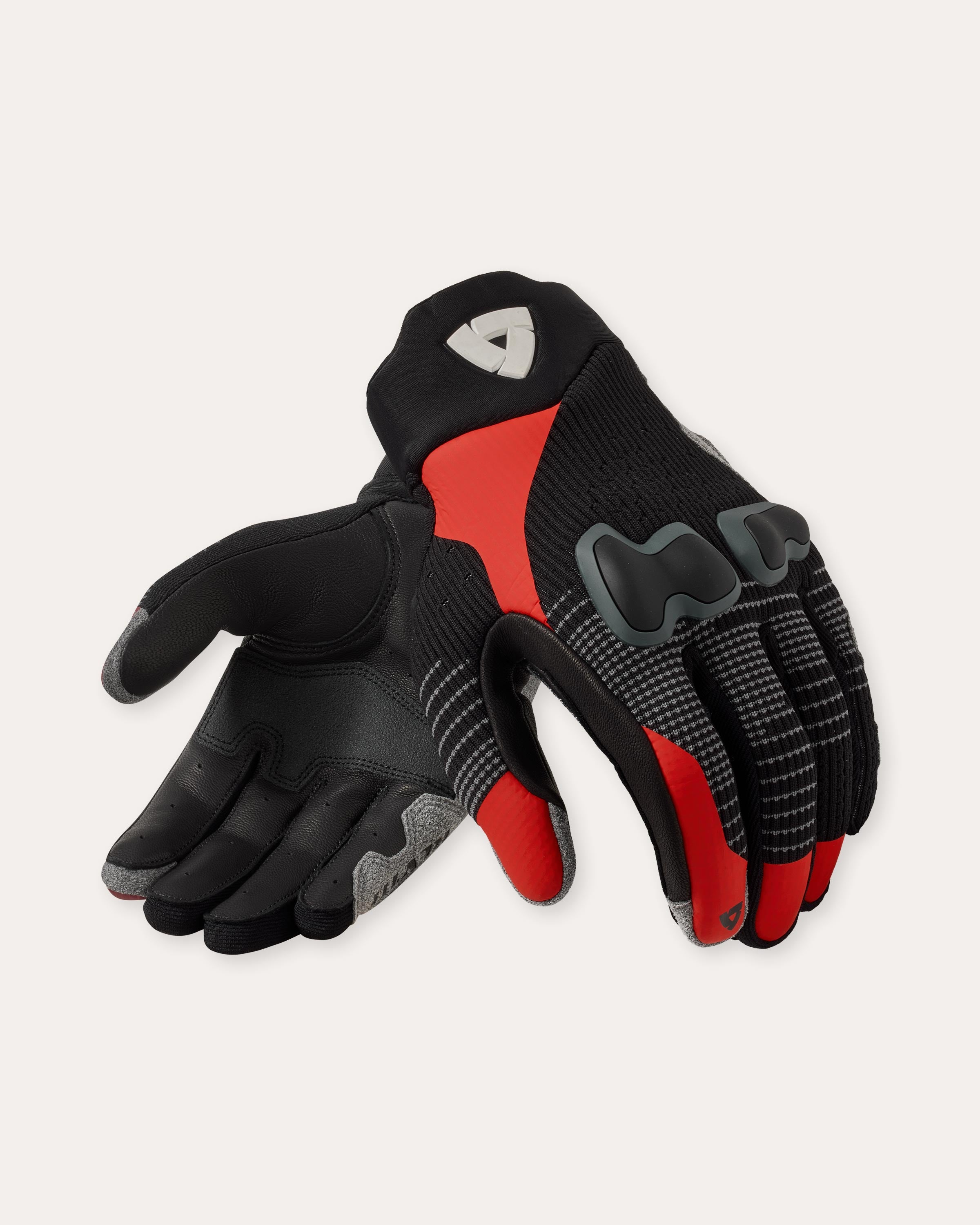 LGB Men's Leather Motorcycle Gloves – Black/Red – Touring & Sport – CE Level 1