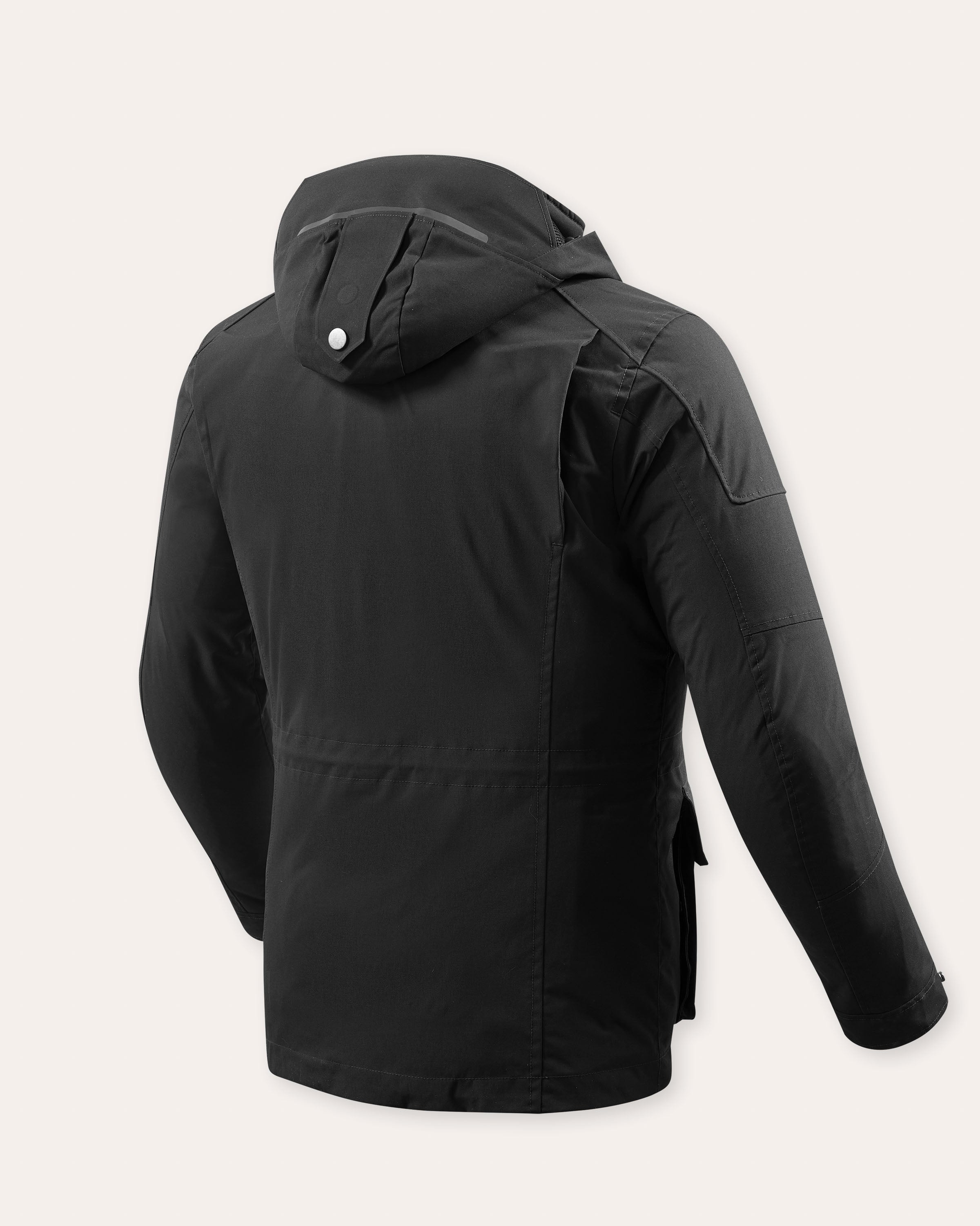 A hooded parka with a twist: The Triomphe motorcycle Jacket – REV
