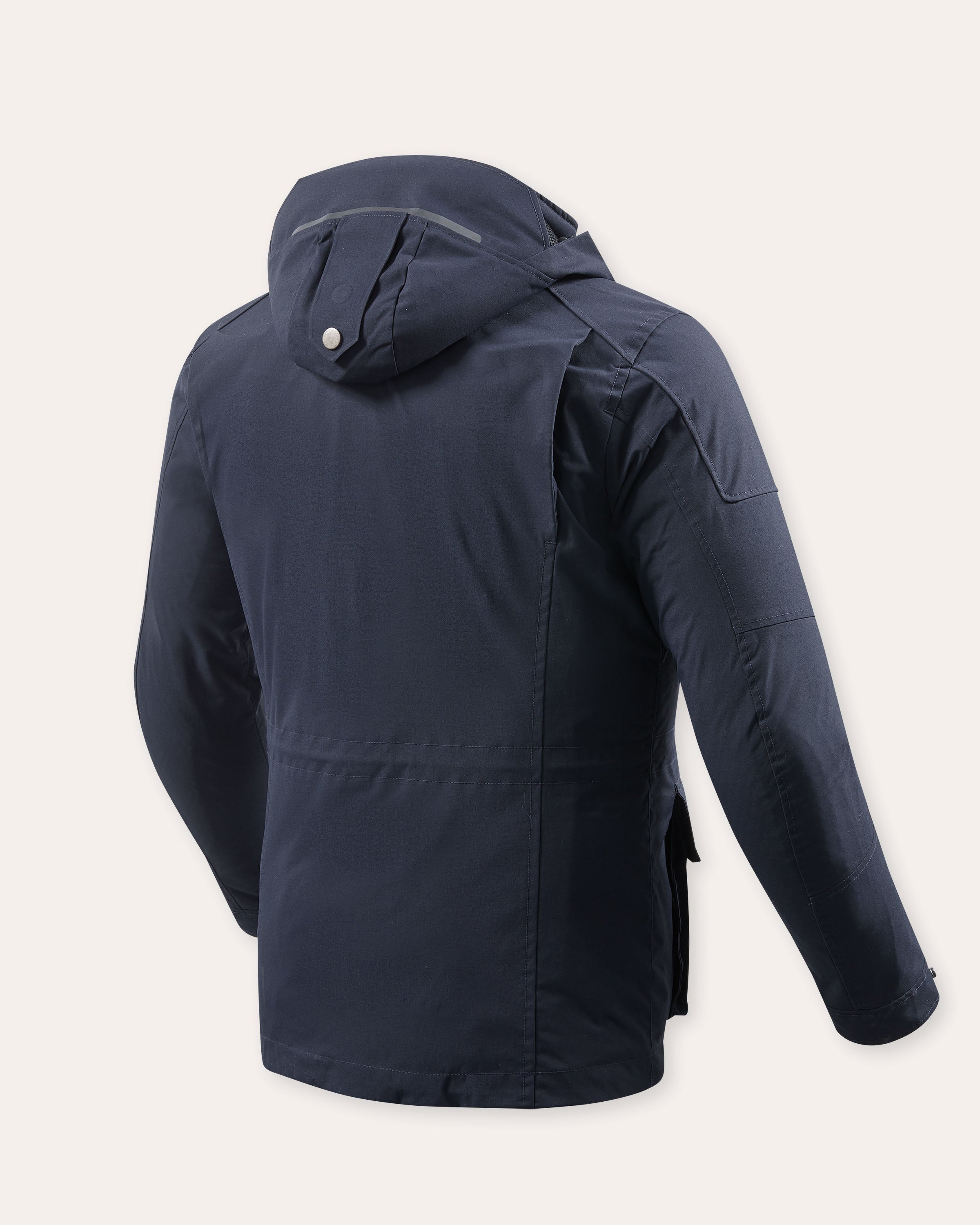 A hooded parka with a twist: The Triomphe motorcycle Jacket – REV