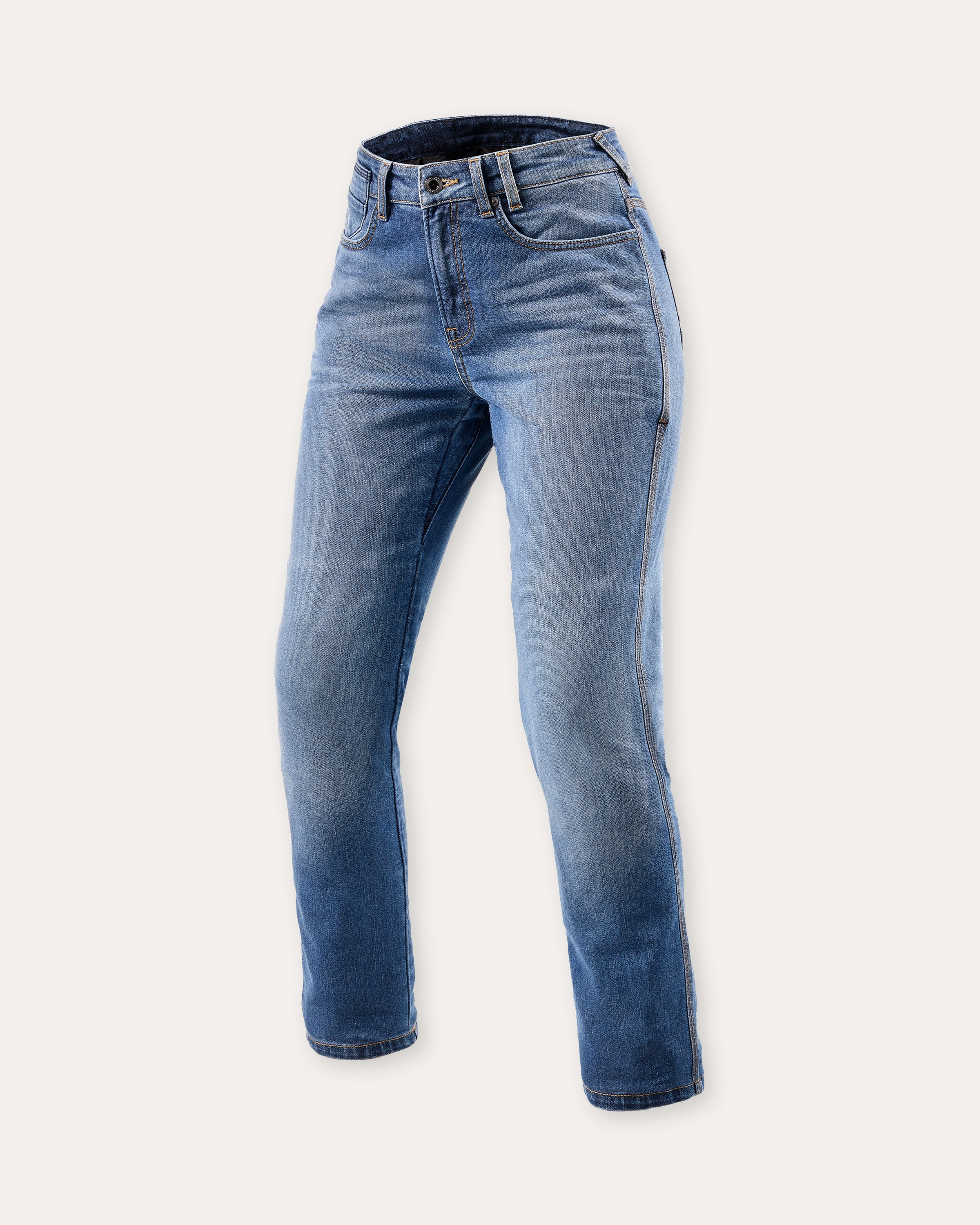 Jeans Da Motociclista Donna Con Protezioni Rimovibili - Denim Elasticizzato Slim Fit Con Pannelli Estensibili